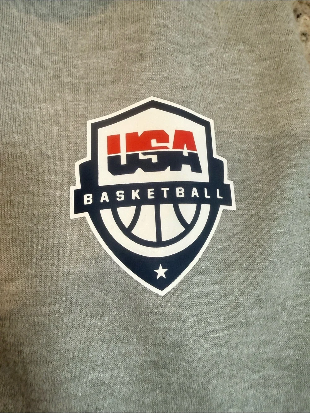 Nike USA Basketball Gray Hooded Sweatshirt with Navy & Red Logo